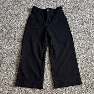 LC Lauren Conrad Cropped Black Wide-Leg Pants